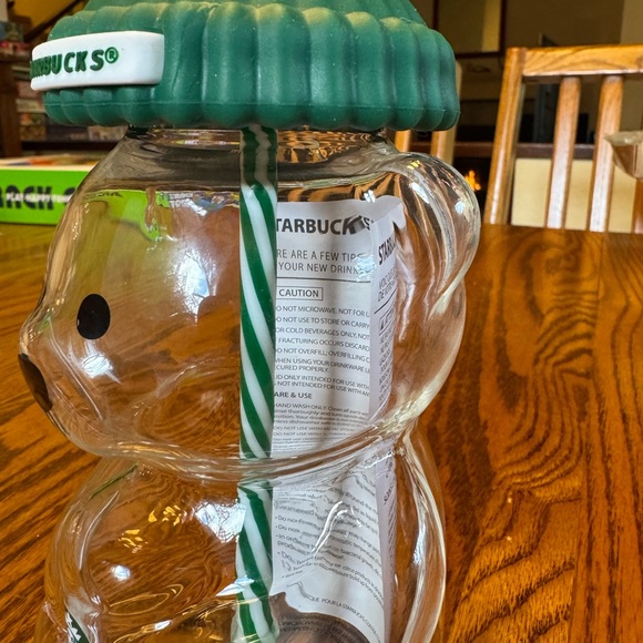 Starbucks Bear Jar with Green Lid - Picture 2 of 5